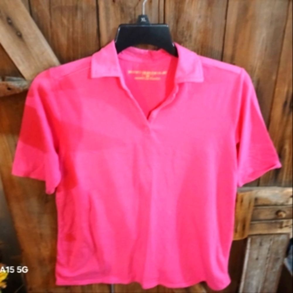 🤠Bit & Bridle Pink Polo Shirt Women's Size Medium